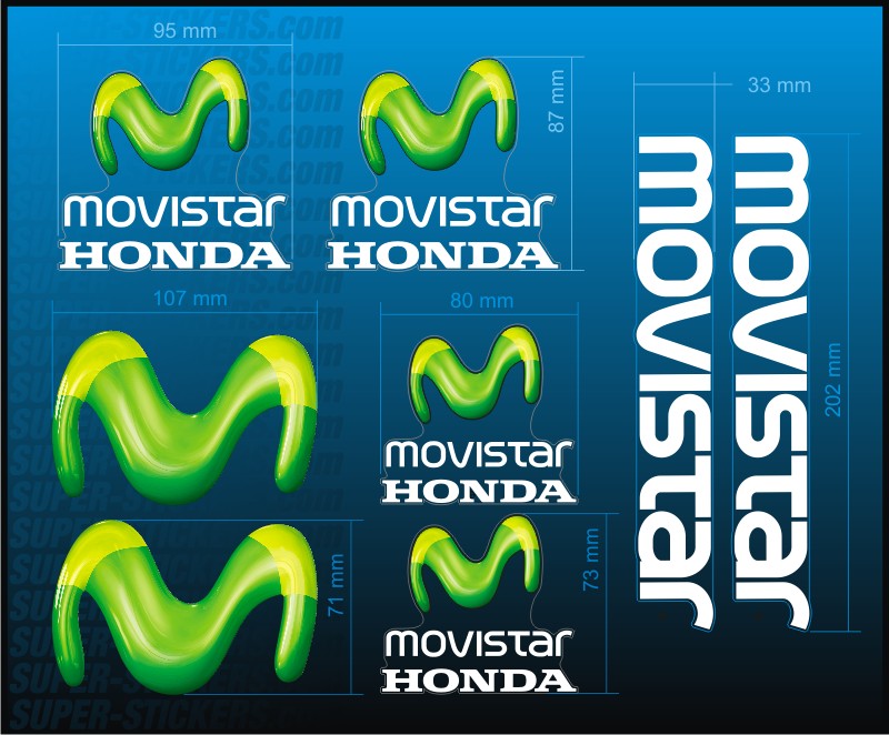 8/'/' MOVISTAR Racing Decal Sitcker Aufkleber Autocollant Pegatina Adesivi MogoGP