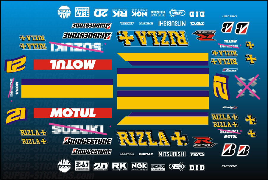 Rizla Moto Gp Stickers Decals Gsx R Gsxr 600 750 1000 Autocollant Adesivi Vinyls Ebay